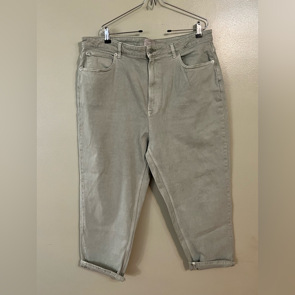 Everlane The Way High Rise Organic Cotton Women's Sage Green Jeans Crop 35